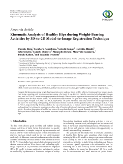 Kinematic Analysis of Healthy Hips during Weight