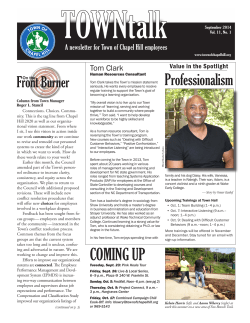 coming up - Town of Chapel Hill