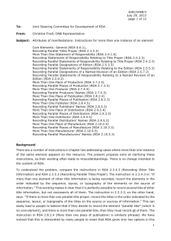 6JSC/DNB/3 July 29, 2013 page 1 of 12 1 To: Joint Steering