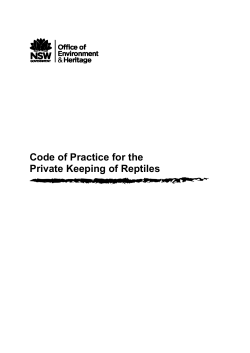 Code of practice for the private keeping of reptiles
