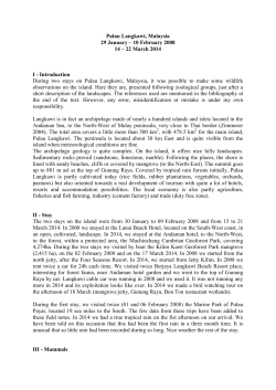 Mammif&egrave;res de Langkawi, Malaisie