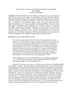 Esau`s Mission, or Trauma as Propaganda