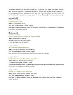 The Office of Student Financial Services has selected a list of events