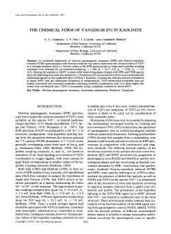 the chemical form of vanadium (iv) in kaolinite