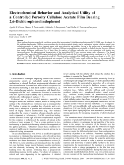 Electrochemical Behavior and Analytical Utility of a Controlled