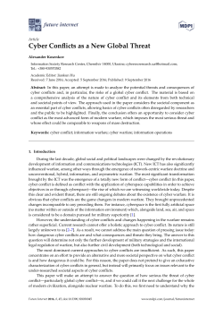 Cyber Conflicts as a New Global Threat