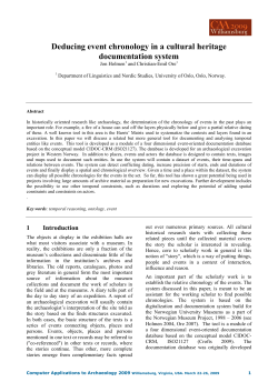 Deducing event chronology in a cultural heritage