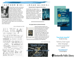 readalikes &mdash; &mdash; authorbio - Bentonville Public Library