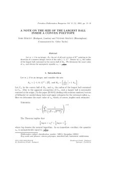a note on the size of the largest ball inside a convex polytope