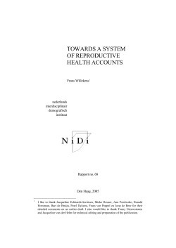 Towards a system of reproductive health accounts