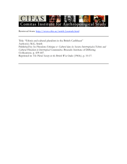 Ethnic and cultural pluralism in the British Caribbean.
