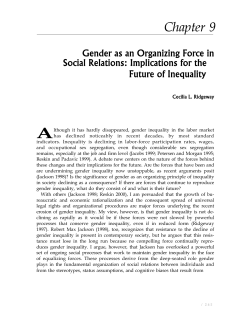 Gender as an Organizing Force in Social Relations