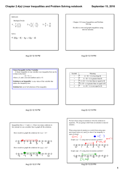 Chapter 2.4(a) Linear Inequalities and Problem Solving.notebook