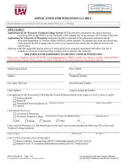 application for wisconsin gi bill - University of Wisconsin Colleges
