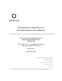 Developments in Equal Pay Law