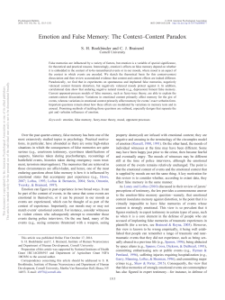 Emotion and False Memory - American Psychological Association