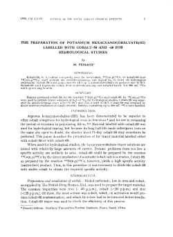 THE PREPARATION OF POTASSIUM HEXACYANOCOBALTATE(I1I)