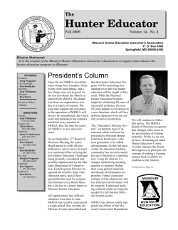 Hunter Educator - Missouri Hunter Education Instructor`s Association