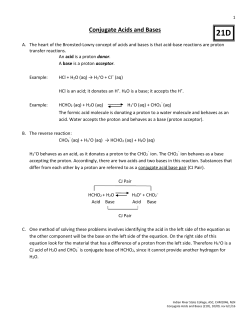 Conjugate Acids and Bases
