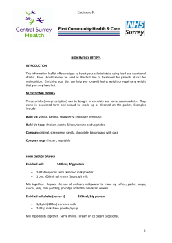 High energy recipes - Surrey (appendix 2)