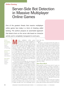 server-side bot detection in massive multiplayer