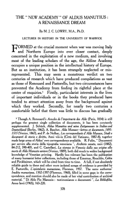 " new academy " of aldus manutius