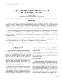 GLACIAL HISTORY AND QUATERNARY GEOLOGY OF THE