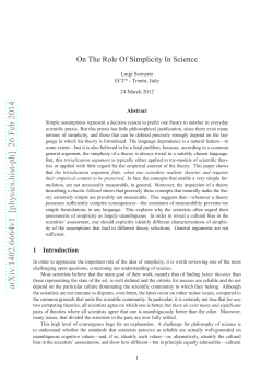On the role of simplicity in science