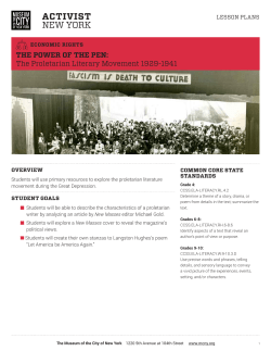 THE POWER OF THE PEN: The Proletarian Literary Movement 1929