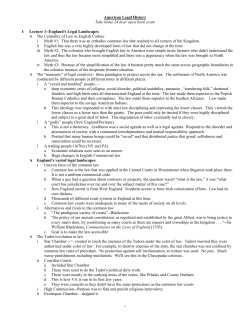 I Lecture 1--England`s Legal Landscapes A The Centrality