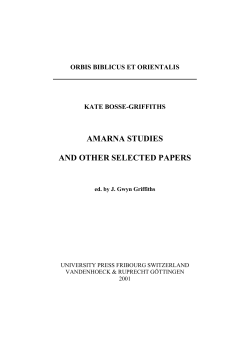 amarna studies and other selected papers