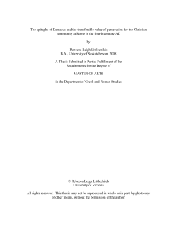 The epitaphs of Damasus and the transferable value of persecution