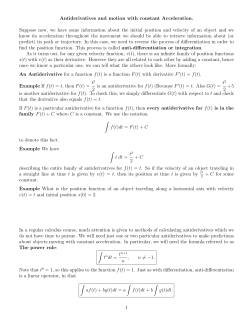 Lecture 5 Constant Acceleration and Projectile motuon