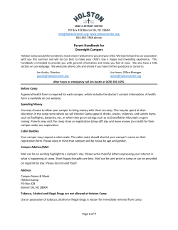 Overnight Camp Handbook Click to PDF