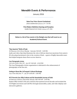 Below is a list of free events in the Raleigh area