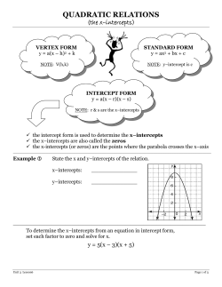 the x&ndash;intercepts