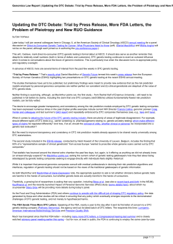 Genomics Law Report
