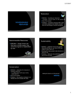 Nonrenewable Resources Conservation Restoration Sustainability