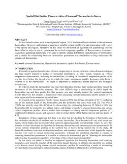 Spatial Distribution Characteristics of Seasonal Thermocline in Korea