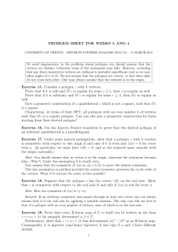 PROBLEM SHEET FOR WEEKS 3 AND 4 Exercise 15. Consider a