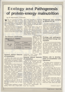 of protein-energy malnutrition - South African Family Practice