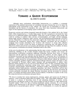 Toward a queer ecofeminism