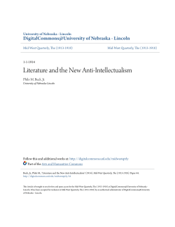 Literature and the New Anti-Intellectualism