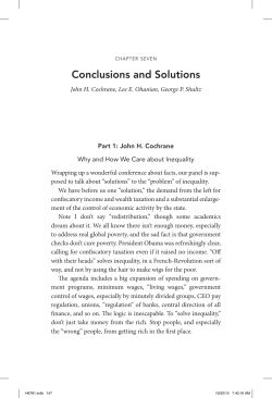 Conclusions and Solutions - The University of Chicago Booth