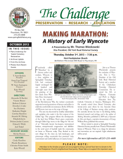 MAking MArAtHon - Springfield Township Historical Society