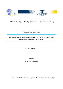 The importance of the gelatinous matrix for the survival of eggs of