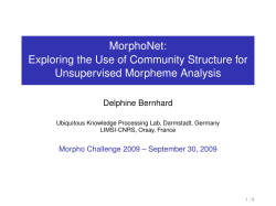 MorphoNet: Exploring the Use of Community Structure for
