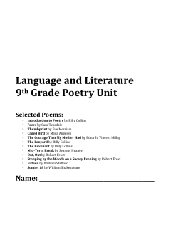 9th Grade Poetry Portfolio