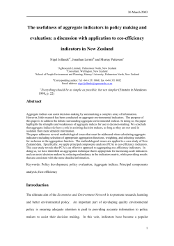 The usefulness of aggregate indicators in policy making and