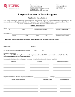 Rutgers Summer in Paris Program